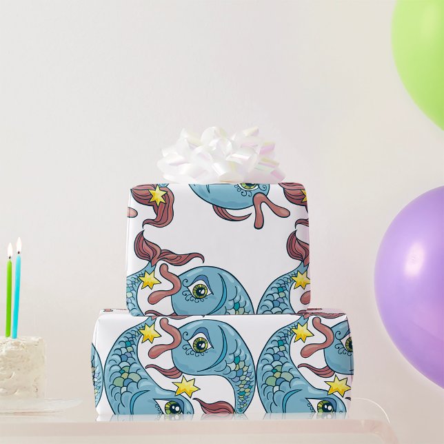 Papel De Presente Peixes Zodiac Fish Horoscope (Criador carregado)