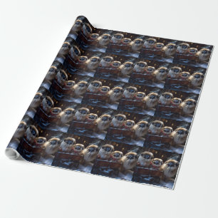 Papel De Presente Pekingese Christmas Fesason Season