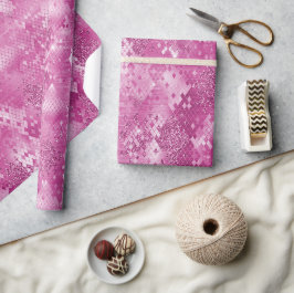 Papel De Presente Pele de Cobra brilhante rosa