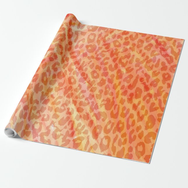 Papel De Presente Peles com Pele de Impressão Leopard (Desenrolado)