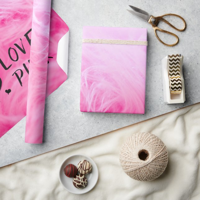 Papel De Presente Peles finas de Felpudo Rosa Quente (Artesanato)