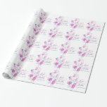 Papel De Presente Película de flores de Confetti, cor-de-rosa, azul,<br><div class="desc">Bonito papel de embrulho personalizado, ideal para embrulhar um presente de casamento muito especial para os recém-casados ou para embrulhar favores de casamento. Papel simples, cor-de-rosa, azul-marinho e branco, esboços de flores e pétalas gráficas de presente de casamento. Personalize com a sua própria noiva e o nome do noivo e...</div>