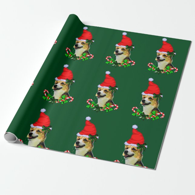 Papel De Presente Pembroke Welsh Corgi Natal (Desenrolado)