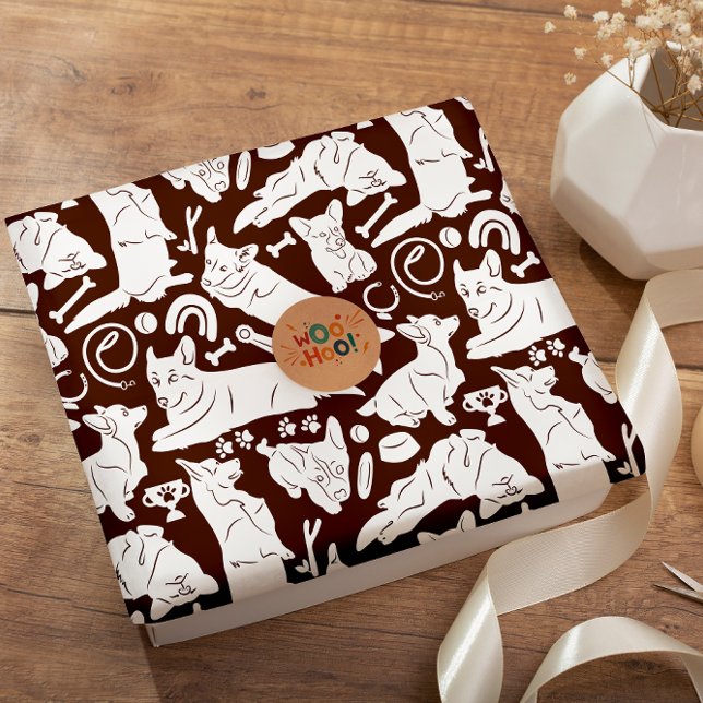 Papel De Presente Pembroke Welsh Corgi - padrão sem costura (Criador carregado)