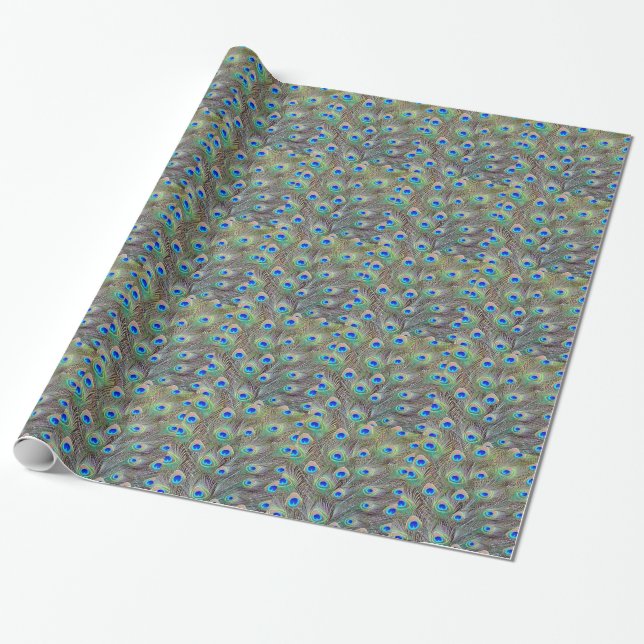 Papel De Presente Penas do pavão (Desenrolado)