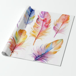 Papel De Presente Penas em voo: Watercolor Collection
