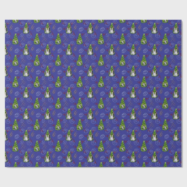 Papel De Presente Penguin Christmas (Aberto)