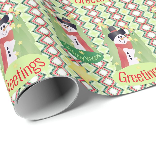 Papel De Presente Pensamento de Feriado Padrão Moderno (Ponta do rolo)