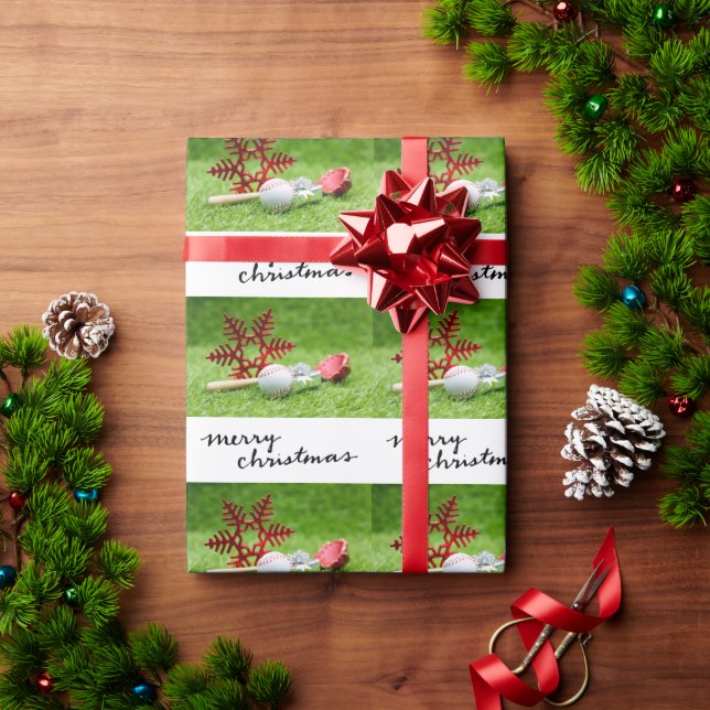 Papel De Presente Pensava no Natal do Baseball (Presente de Natal)