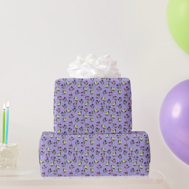 Papel De Presente Pensegas Rosa, Roxo e Amarelo Lindos (Presentes para festas)