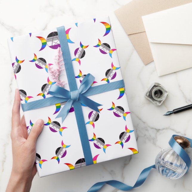 Papel De Presente Pentáculo de Deusa da Lua Tripla orgulho gay (Presentear)