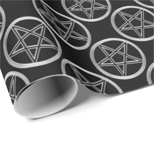 Papel De Presente Pentagram de prata