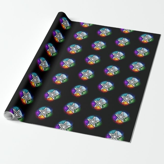 Papel De Presente pentagrama wiccano (Desenrolado)