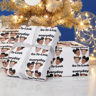 Papel De Presente Penteado Space Buns Moda Olhar Diário