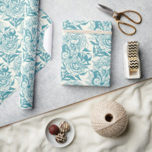 Papel De Presente Peões e borboletas, impressão, lagoa azul