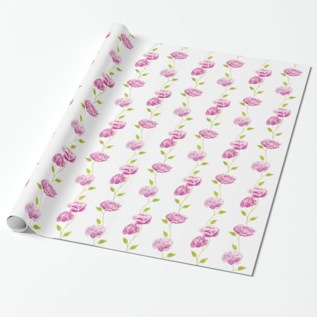Papel De Presente Peônias na Orangeria (Desenrolado)