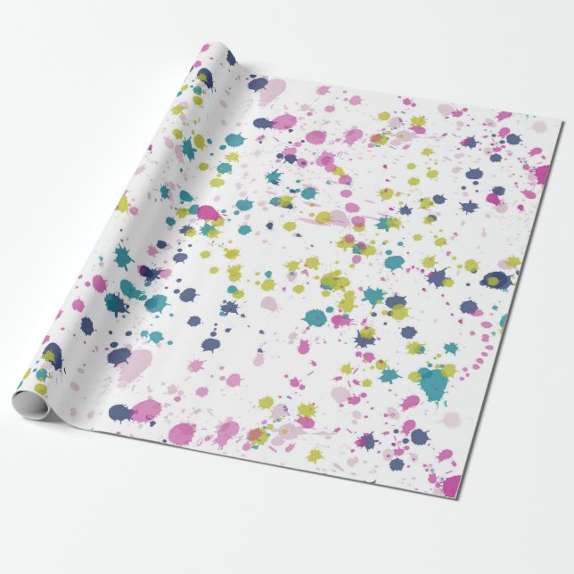 Papel De Presente Peony Branch Splatter Wraptor Paper (Desenrolado)