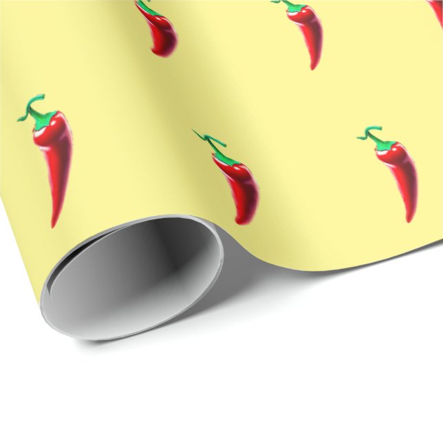 Papel De Presente Pepper Red Hot Chili (Ponta do rolo)