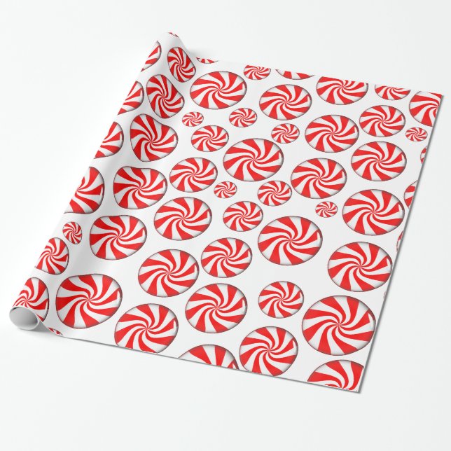 Papel De Presente Peppermint Candies (Desenrolado)