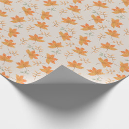 Papel De Presente Pequena Abóbora de outono deixa o primeiro primeir