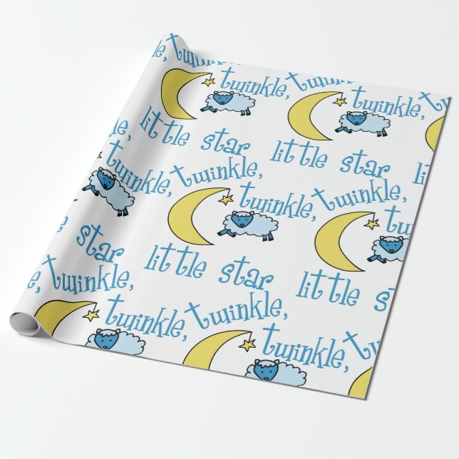 Papel De Presente Pequena Estrela Brilhante (Desenrolado)