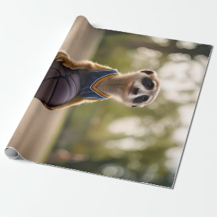 Papel De Presente Pequena Estrela-de-Obra: Bebê Meerkat Segurando Ba