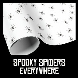 Papel De Presente Pequenas Aranhas Loucas Por Todo O Halloween