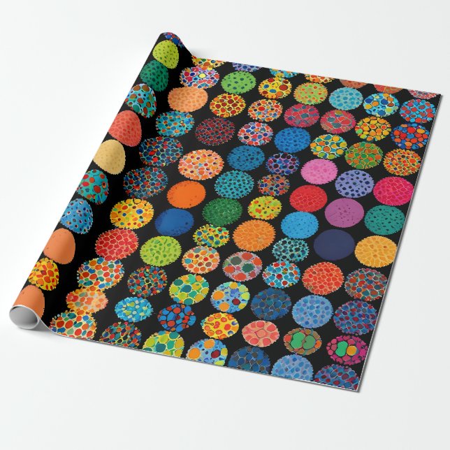 Papel De Presente Pequenas cabeças de flores bonitas (Desenrolado)