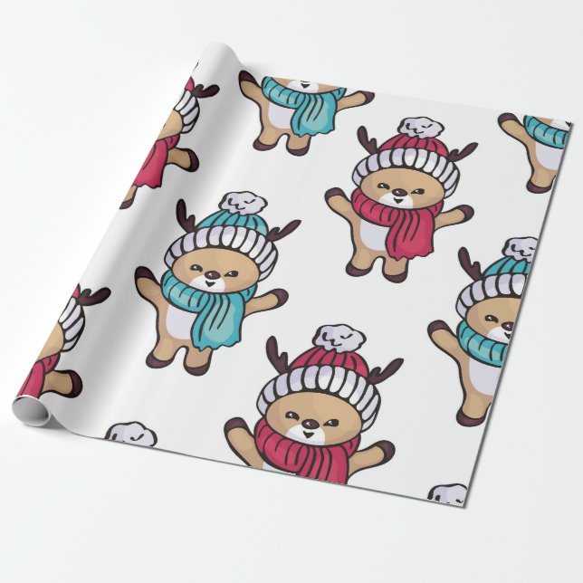 Papel De Presente Pequenas Fawns (Desenrolado)