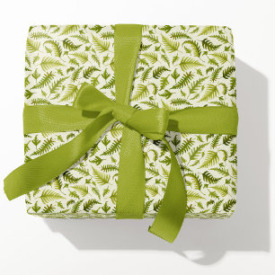 Papel De Presente Pequenas Folhas de Fern Verde