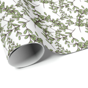 Papel De Presente Pequenas Folhas no Jardim Botânico de Twigs Tangid