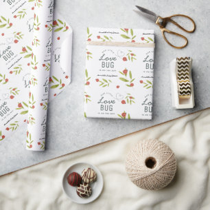 Papel De Presente Pequeno Amor Besourinho Verde Chá de Bebê