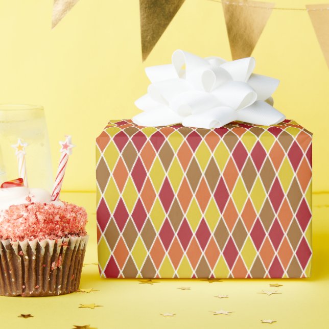 Papel De Presente Pequeno Arlequim Tonificado de Outono (Festa de aniversário)