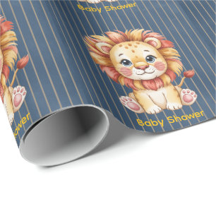 Papel De Presente Pequeno Chá de fraldas de Leão