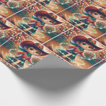 Pequeno Cowboy Gritando Luzes de Natal