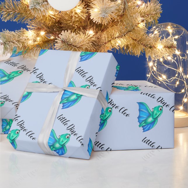 Papel De Presente Pequeno Dino no caminho do papel de enrolar do Chá (Feriados)