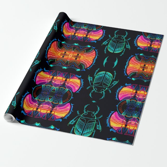 Papel De Presente Pequeno escaravelho bonito (Desenrolado)