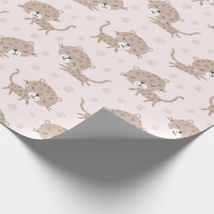 Papel De Presente Pequeno Leopardo Bonito neutro em relação ao gêner