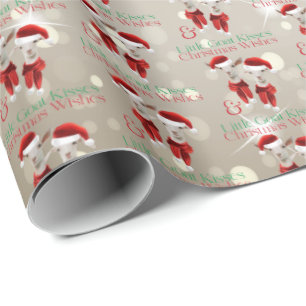 Papel De Presente Pequeno Natal Deseja Pequenos Beijos De Cabra Dour