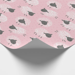 Papel De Presente Pequeno Ovino Branco, bonito, castanho-rosa