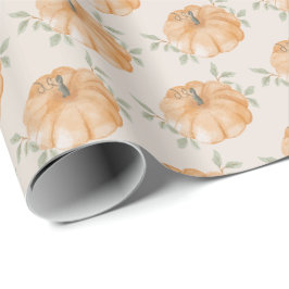 Papel De Presente Pequeno Padrão de Abóbora Cai Primeiro primeiro an