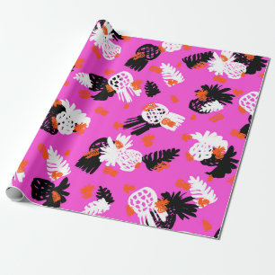Papel De Presente Pequeno padrão distante com motivos tropicais, dra