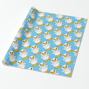 Papel De Presente Pequeno Pato Branco em Pé-Tropa