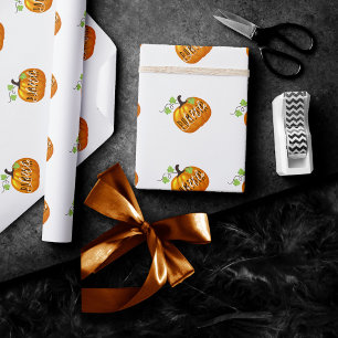 Papel De Presente Pequeno Pumpkin   Gênero cúbico Bebê neutro