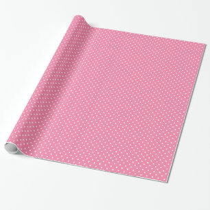 Papel De Presente Pequenos Pontos Brancos em rosa quente