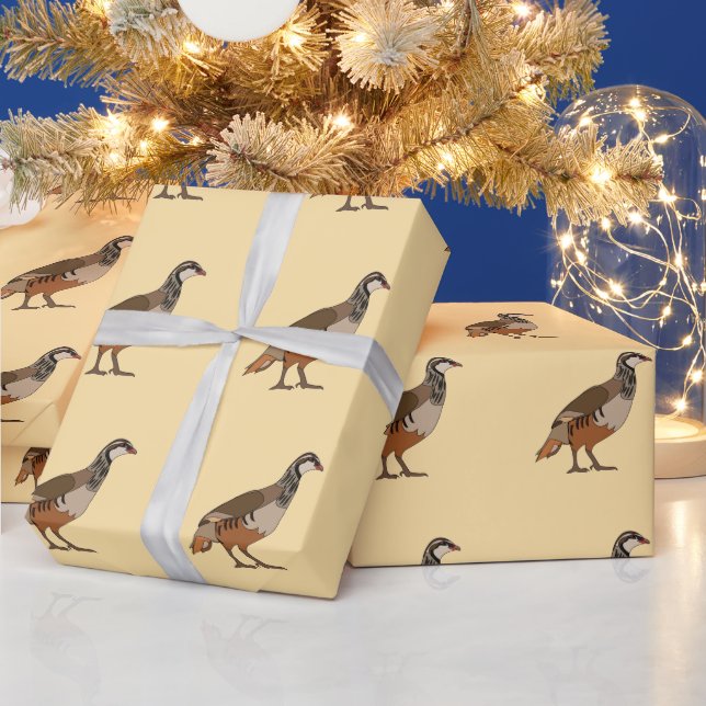 Papel De Presente Perdiz Chukar Ave (Feriados)