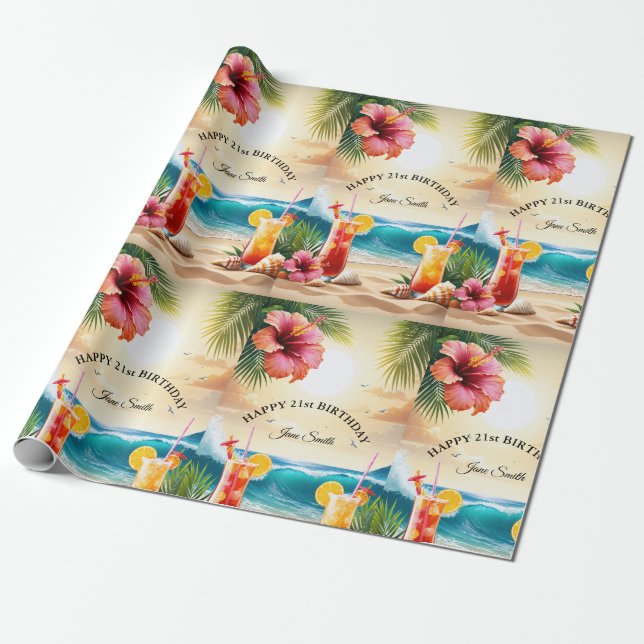 Papel De Presente Perfeito para as celebrações de marcos - aniversár (Desenrolado)