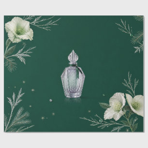 Papel De Presente Perfume de Inverno Elegante Natal Embrulho Esmeral