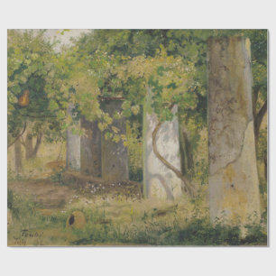 Papel De Presente Pérgola Com Uvas De Vinho (Paisagem De Vinha)