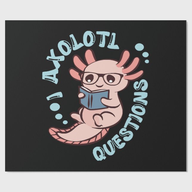 Papel De Presente Perguntas sobre Axolote (Aberto)